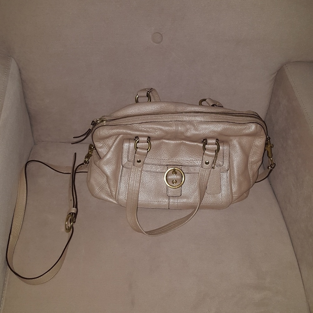 Coach Champagne-colored Handbag w/ Removable Strap